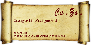 Csegedi Zsigmond névjegykártya